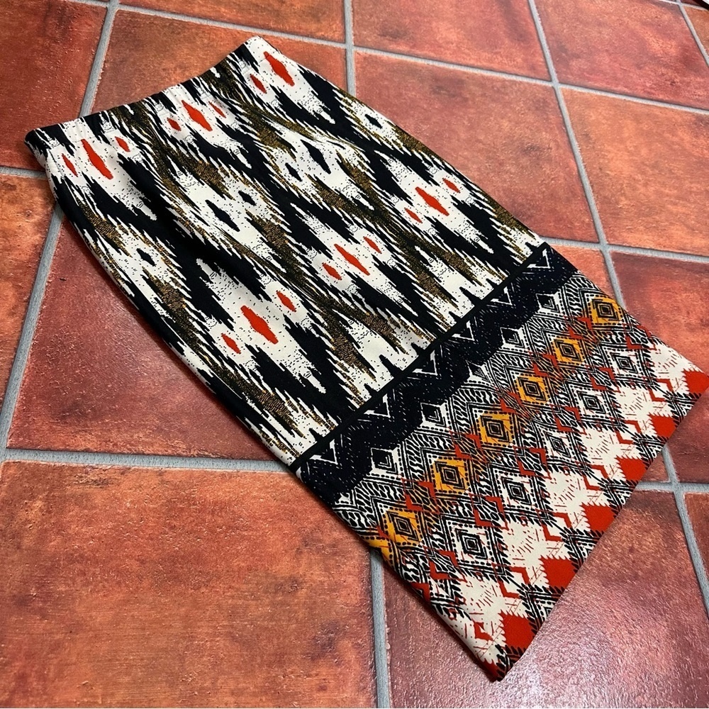 Maeve Anthropologie Iguazu Ikat Print Aztec Tribal Pencil Skirt